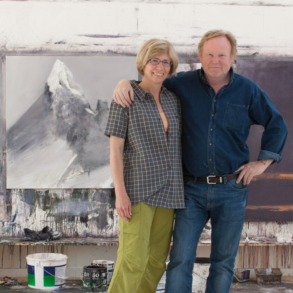 Ørnulf Opdahl mit Judith Kaffka beim Interview zum Film Ins Innere Norwegens in seinem Atelier